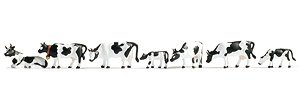 36721 (N) Cows Black & White (9 Pieces) (Model Train)