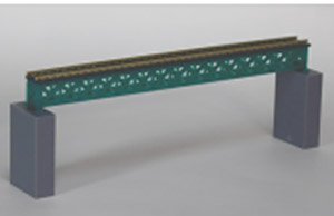 上路式ダブルワーレントラス鉄橋 組立キット (緑色) (組み立てキット) (鉄道模型)