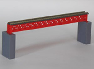 上路式ダブルワーレントラス鉄橋 組立キット (赤色) (組み立てキット) (鉄道模型)