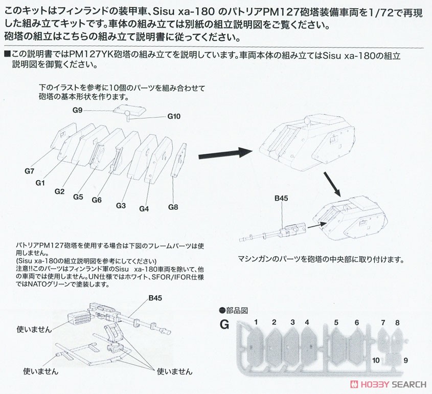 Sisu xa-180 APC with Patria PM127YK Turret UN Version (Plastic model) Assembly guide3