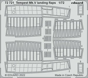 Photo-Etched Parts for Tempest Mk.V landing Flaps (for Airfix) (Plastic model)