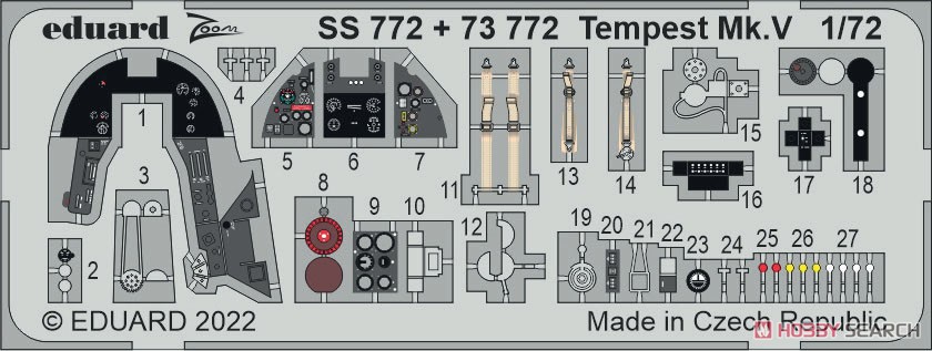 ホーカー テンペスト Mk.V エッチングパーツ (エアフィックス用) (プラモデル) その他の画像2