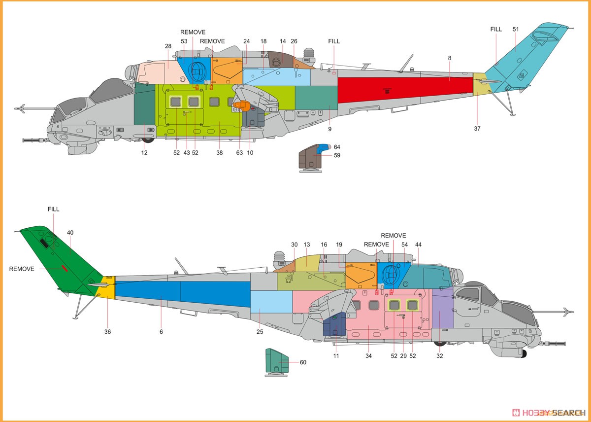 Mi-24D 機体リベット & パネルデカール (ズべズダ用) (デカール) 設計図2