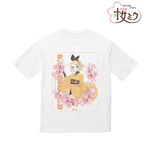 Sakura Miku [Especially Illustrated] Kagamine Rin Art by Kuro Big Silhouette T-Shirt Unisex M (Anime Toy)