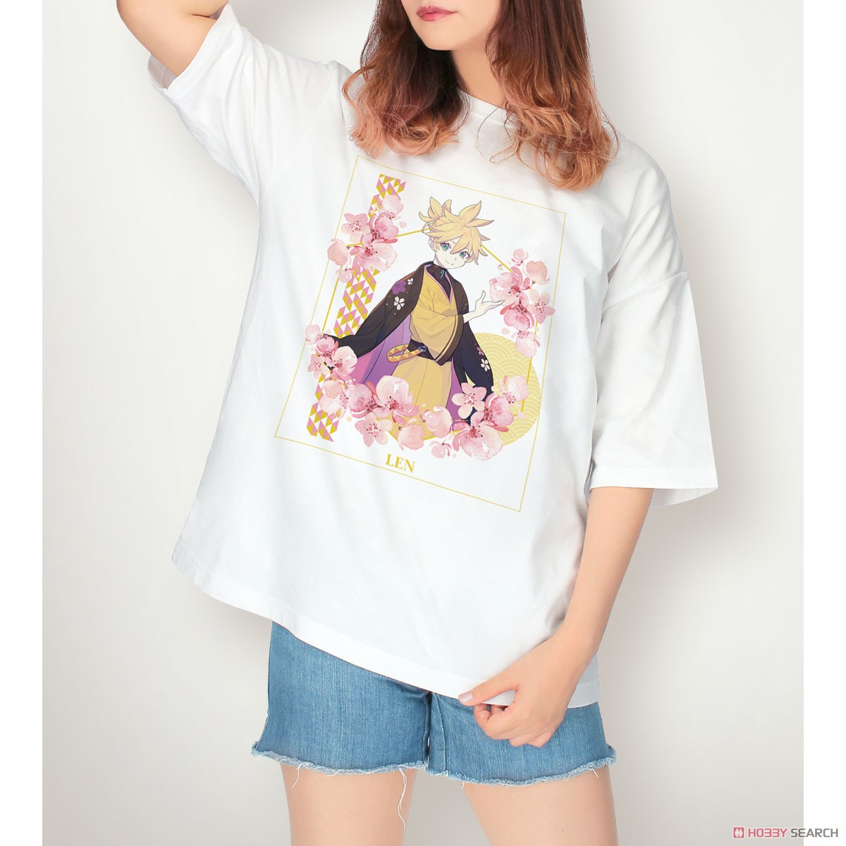 Sakura Miku [Especially Illustrated] Kagamine Len Art by Kuro Big Silhouette T-Shirt Unisex L (Anime Toy) Other picture2