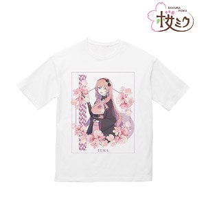 Sakura Miku [Especially Illustrated] Megurine Luka Art by Kuro Big Silhouette T-Shirt Unisex XL (Anime Toy)
