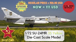 SU-24MR Fencer 35 Yellow Ukrainian AirForce (Pre-built Aircraft)