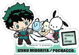 My Hero Academia x Sanrio Characters Acrylic Stand A Midoriya & Pochacco (Anime Toy)