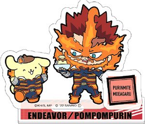 My Hero Academia x Sanrio Characters Acrylic Stand A Endeavor & Pom Pom Purin (Anime Toy)
