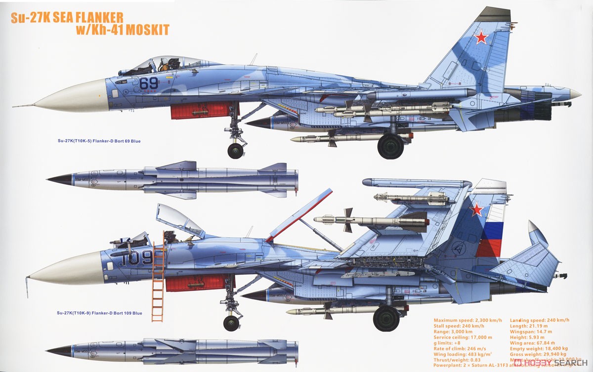 Su-27K SeaFlanker w/Kh-41 Moskit (Plastic model) About item1