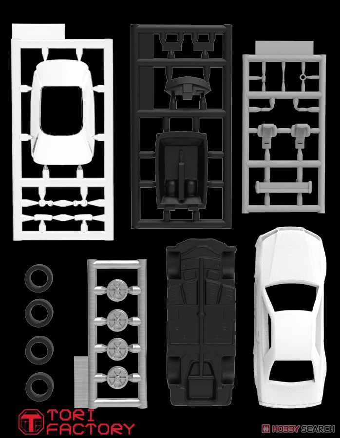 フィギュア用カー組立キット1 (レジン製 マスキングテープ&ケース付) (プラモデル) その他の画像1