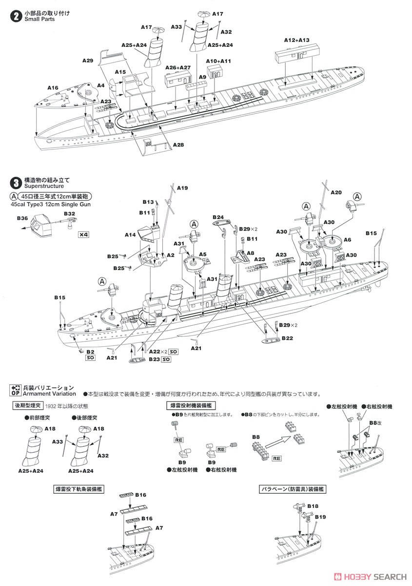 日本海軍 神風型駆逐艦 神風 エッチングパーツ付き (プラモデル) 設計図2