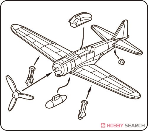 日本海軍艦載機セット1 (戦時前期) (プラモデル) その他の画像3