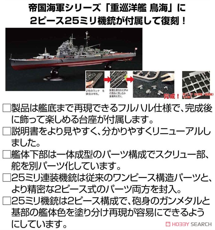 日本海軍重巡洋艦 鳥海 フルハルモデル (プラモデル) その他の画像2