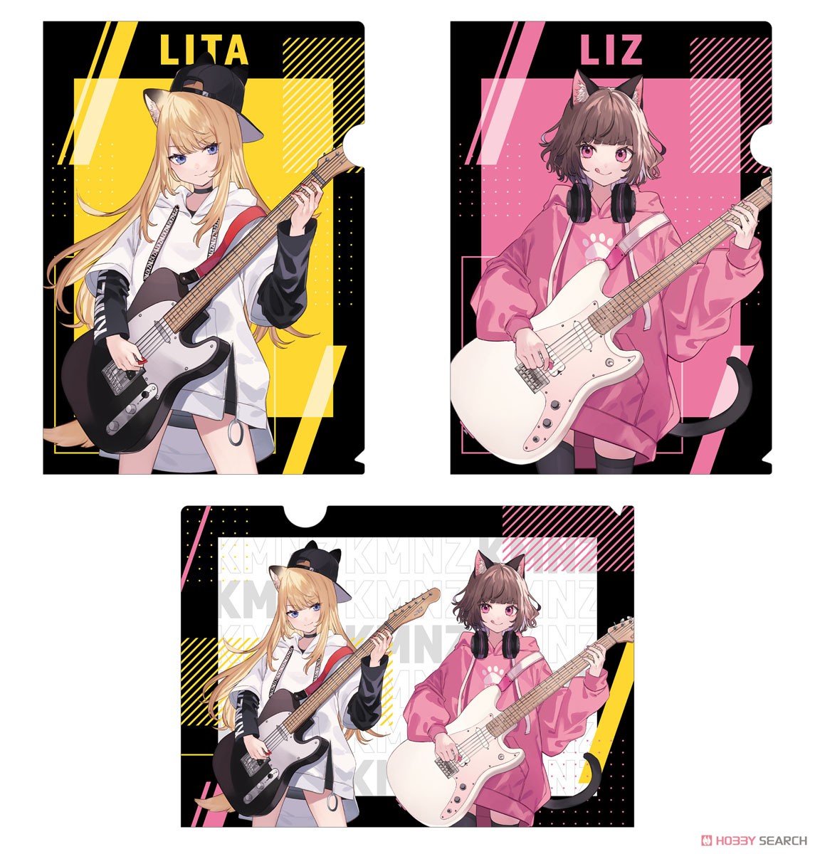KMNZ 描き下ろしイラスト 集合 ギター演奏ver. クリアファイル (キャラクターグッズ) その他の画像1