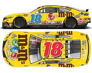 `カイル・ブッシュ` #18 M&M`S スローバック TOYOTA カムリ NASCAR 2022 ネクストジェネレーション (ミニカー)