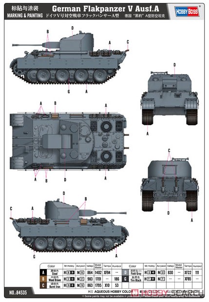 ドイツ V号対空戦車 フラックパンサー A型 (プラモデル) 塗装1