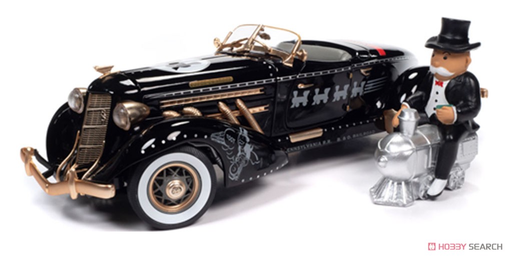 1935 オーバーン 851 スピードスター ブラック/ゴールド モノポリーフィギュア付 (ミニカー) 商品画像1