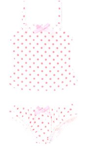 45 Pretty Dot Cami & Shorts Set (Pink Dot) (Fashion Doll)