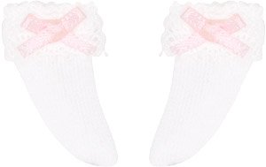 Picco P Lace & Ribbon Short Socks (White x Pink) (Fashion Doll)