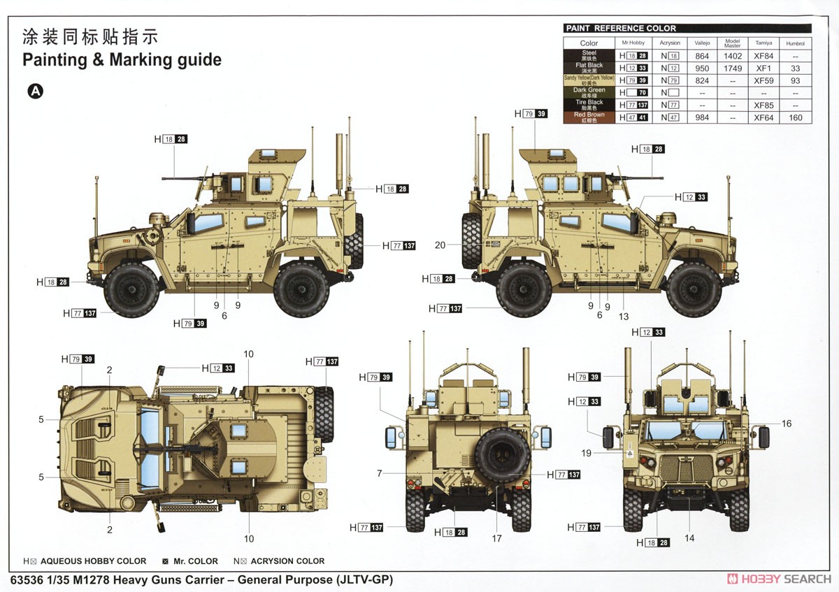 M1278 Heavy Guns Carrier - General Purpose (JLTV-GP) (Plastic model) Color1