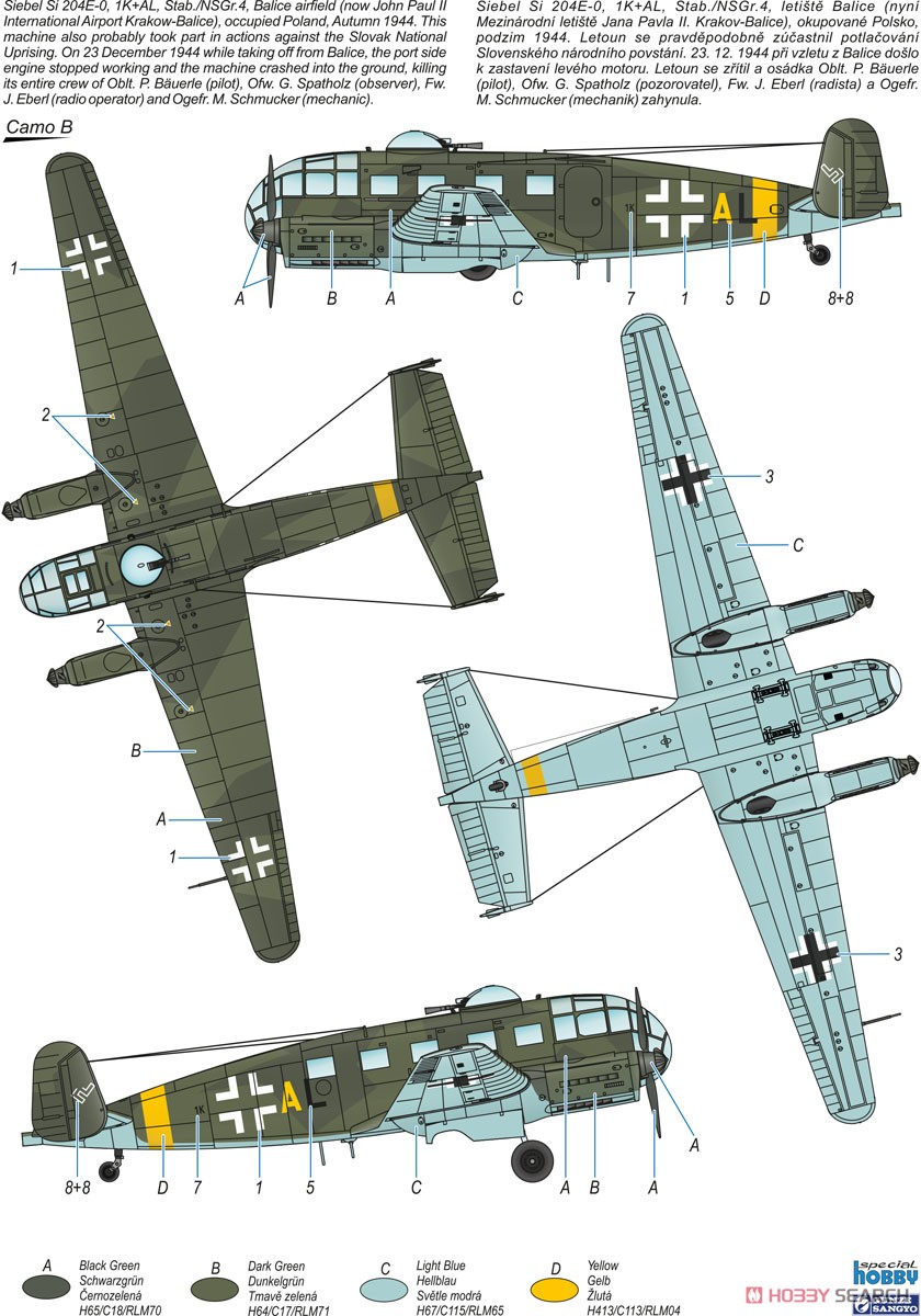 Siebel Si 204E `German Night Bomber & Trainer` (Plastic model) Color2