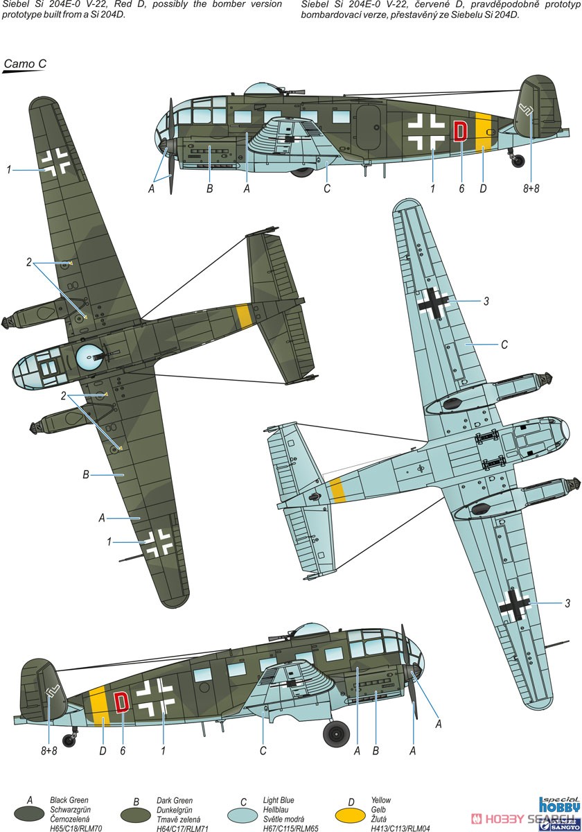 Siebel Si 204E `German Night Bomber & Trainer` (Plastic model) Color3