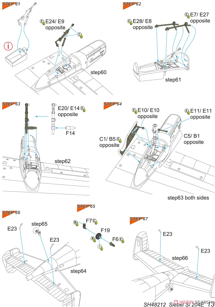Siebel Si 204E `German Night Bomber & Trainer` (Plastic model) Assembly guide12