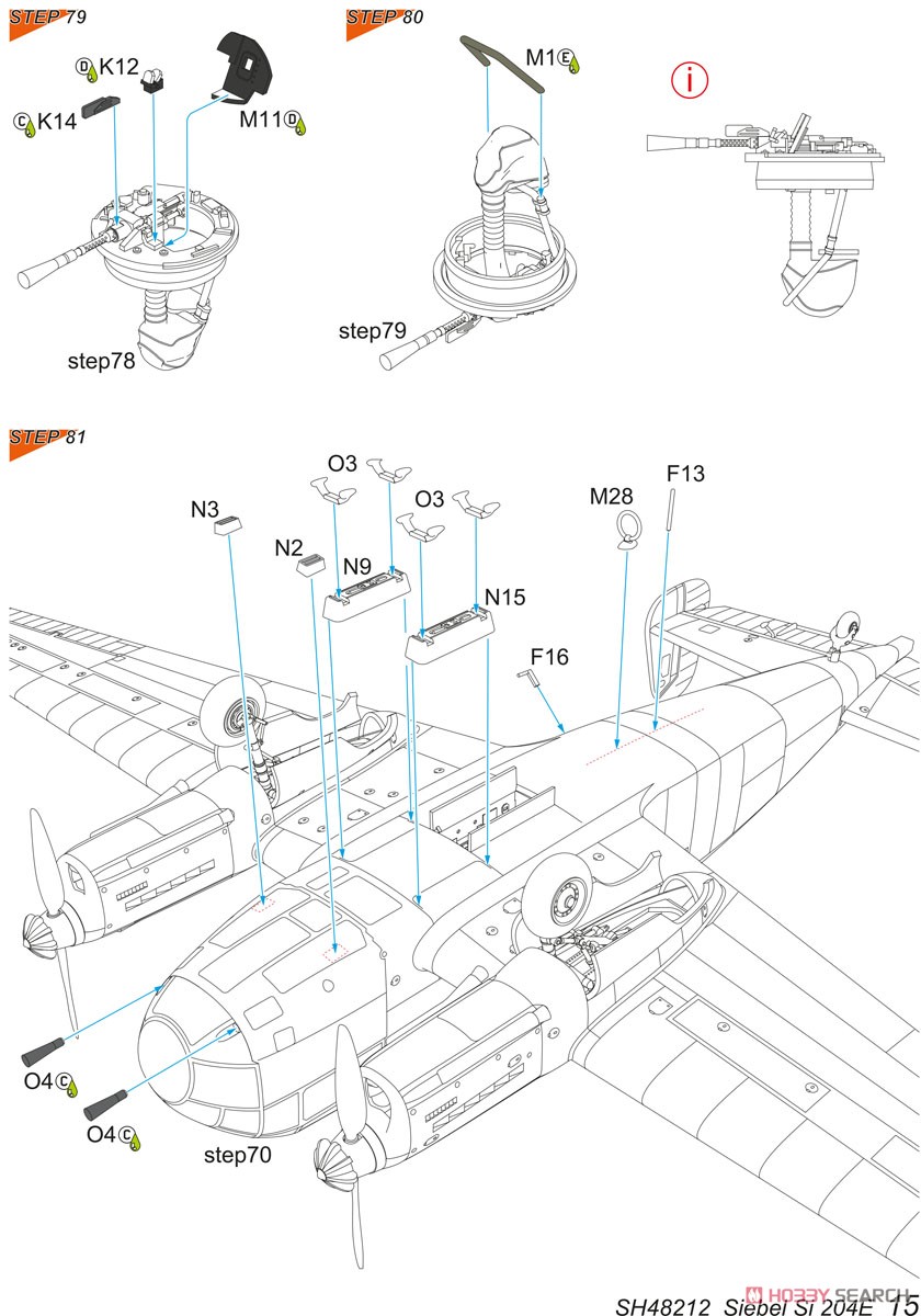 Siebel Si 204E `German Night Bomber & Trainer` (Plastic model) Assembly guide14