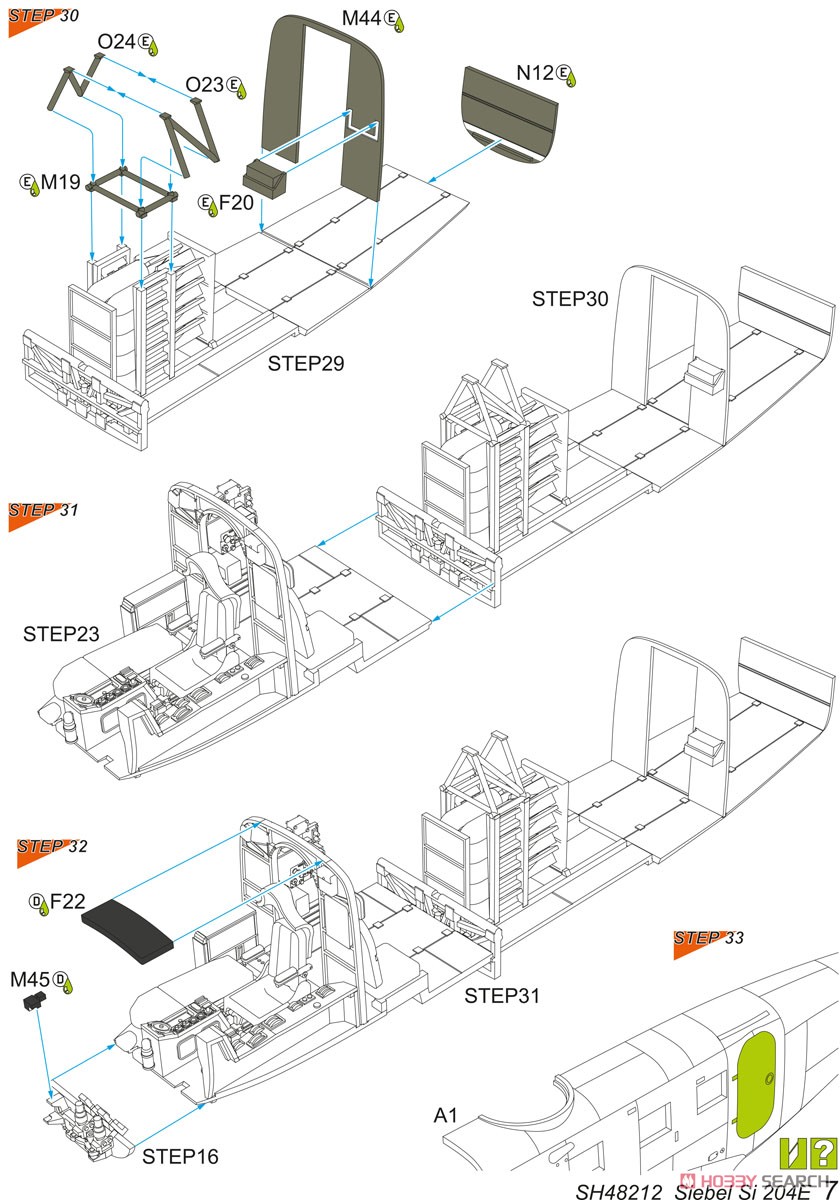 Siebel Si 204E `German Night Bomber & Trainer` (Plastic model) Assembly guide6