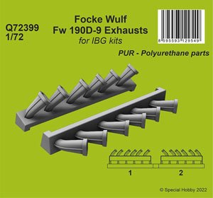 Focke Wulf Fw190D-9 Exhausts (for IBG) (Plastic model)