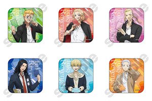 Tokyo Revengers Letter Square Can Badge (Set of 6) (Anime Toy)