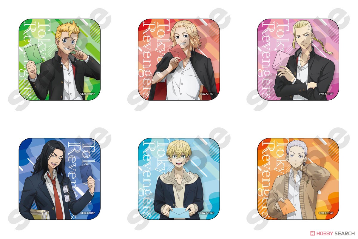 Tokyo Revengers Letter Square Can Badge (Set of 6) (Anime Toy) Item picture1