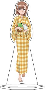 Big Chara Acrylic Figure [Toaru Series] 02 Mikoto Misaka Spa Ver. ([Especially Illustrated]) (Anime Toy)