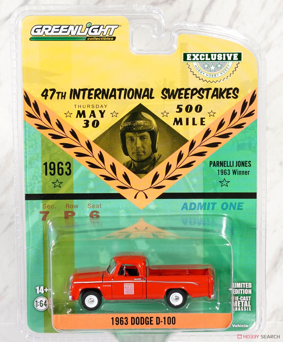 1963 Dodge D-100 - 47th International 500 Mile Sweepstakes - `Dodge Builds Tough Trucks` (ミニカー) パッケージ1