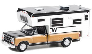 1990 Dodge Ram D-250 Royal SE with Winnebago Slide-In Camper - Black and Sand Metallic (ミニカー)
