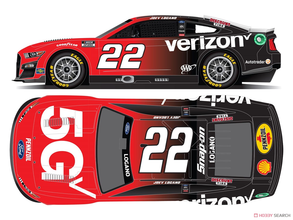 `ジョーイ・ロガーノ` #22 VERIZON フォード マスタング NASCAR 2022 ネクストジェネレーション (ミニカー) その他の画像1