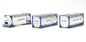 (HO) Tank Container Set `Ingo Dinges` (3 Pieces) (3x20ft Tankcont.) (Model Train)