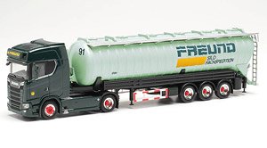 (HO) スカニア CS 20 ADR suction バルクセミトレーラー `Spedition Freund` (Scania CS20 HD SZ) (鉄道模型)