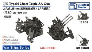 日本海軍 九六式二十五粍 三連装機銃 (LPR照準器) (後期型) w/防盾 (プラモデル)