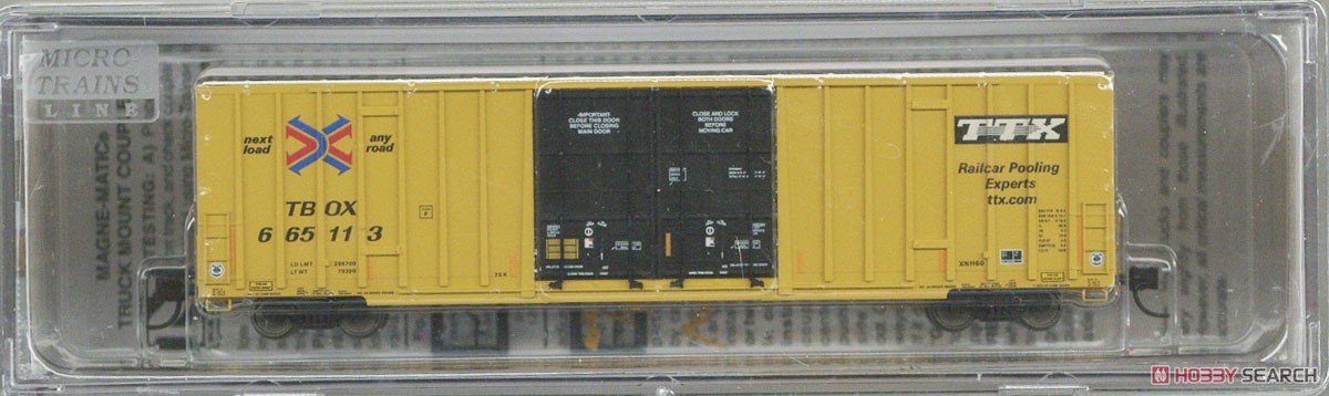 123 51 011 (N) 60` Rib Side High Cube, Double Plug Box Car TTX RD #665113 (Model Train) パッケージ1