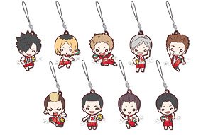 Nitotan Haikyu!! Nekoma High School Second Uniform Rubber Mascot (Set of 9) (Anime Toy)