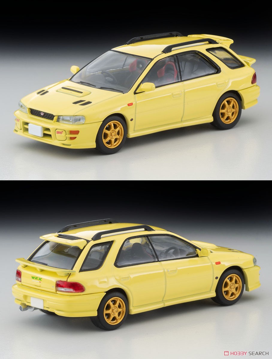 TLV-N274b Subaru Impreza Pure Sportwagon WRX STi Ver.VI 1999 (Yellow) (Diecast Car) Item picture1