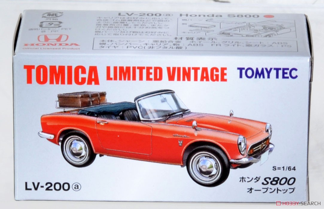 TLV-200a Honda S800 Open Top (Red) (Diecast Car) Package1