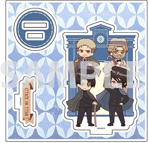 Acrylic Figure Plate [Attack on Titan] 15 Levi & Hange & Zeke & Reiner (Retro Art) (Anime Toy)