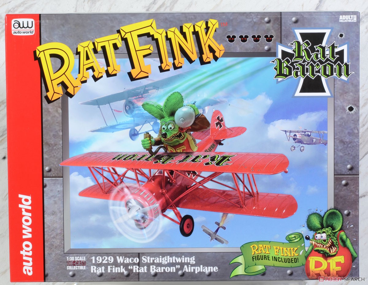 1929 Waco ストレート ウィング Rat Fink レッド ラット バロン (完成品飛行機) パッケージ1