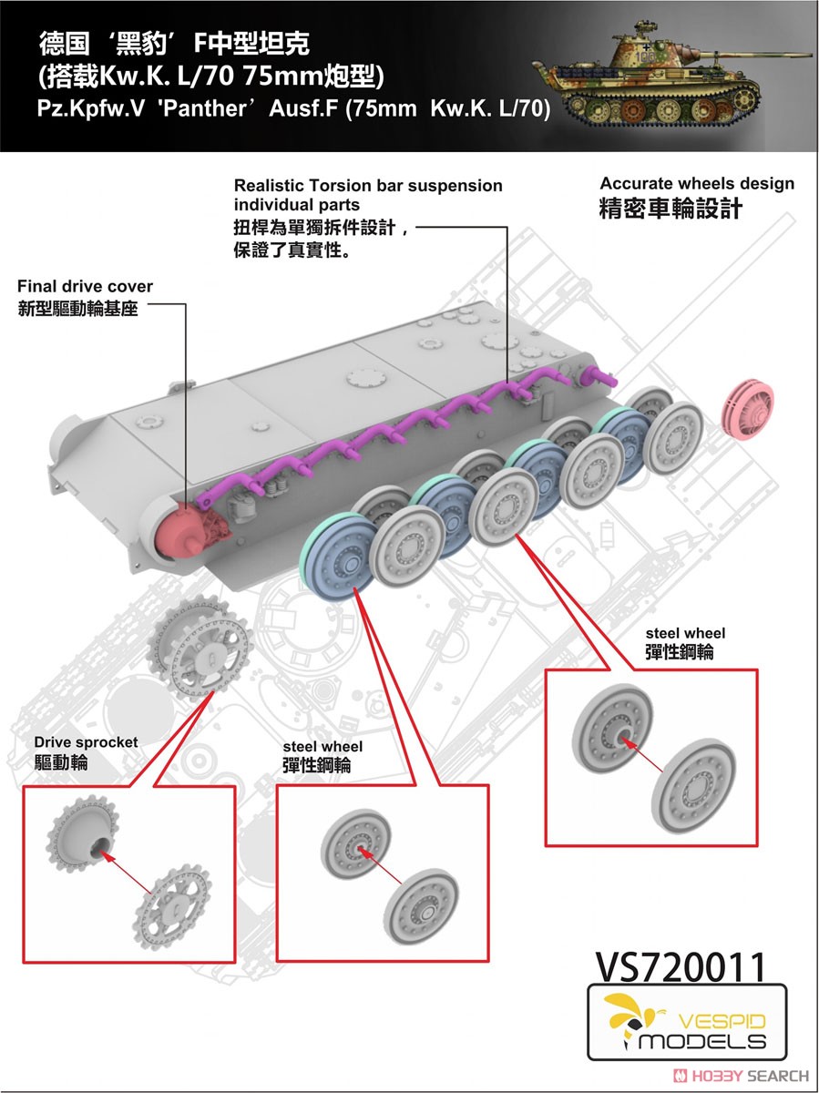 ドイツ V号戦車 パンターF型 (75mm Kw.K. L/70砲) (プラモデル) その他の画像4