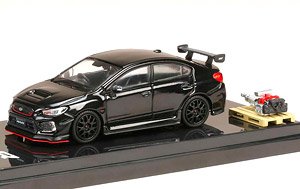 スバル WRX STI RA-R オプション装着車 / エンジンディスプレイモデル付 クリスタルブラックシリカ (ミニカー)