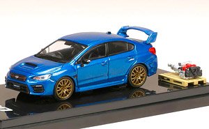 スバル WRX STI EJ20 FINAL EDITION フルパッケージ / エンジンディスプレイモデル付 WR ブルーパール (ミニカー)