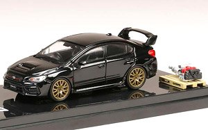 Subaru WRX STI EJ20 Final Edition Full Package Crystal Black Silica w/Engine Display Model (Diecast Car)